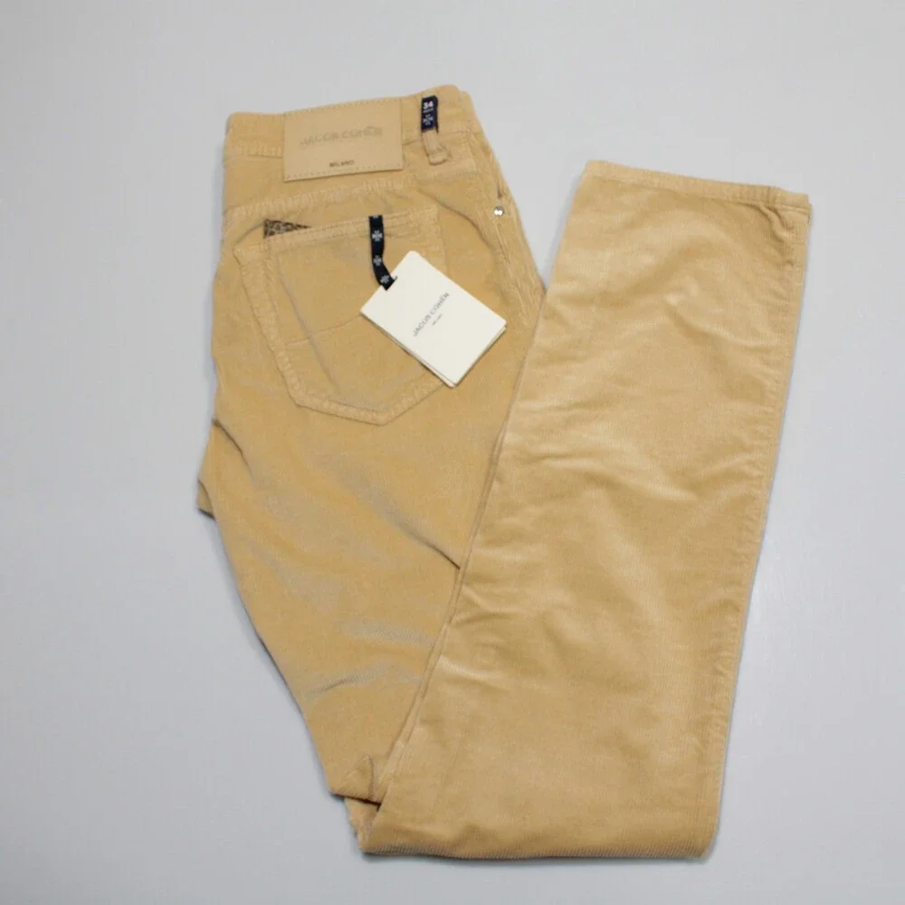 Jacob Cohen NWT 5 Pocket Jean Cut Corduroy Pants Size 34 US Bard in Yellow